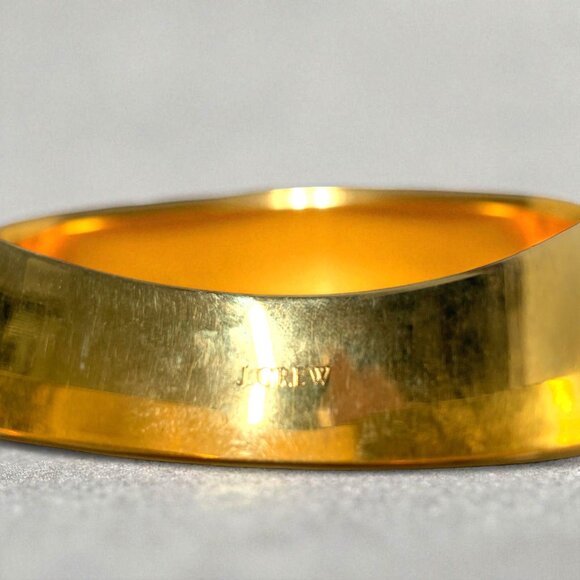 J.Crew Gold & Orange Enamel Bangle Bracelet 2.5" - Picture 2 of 4